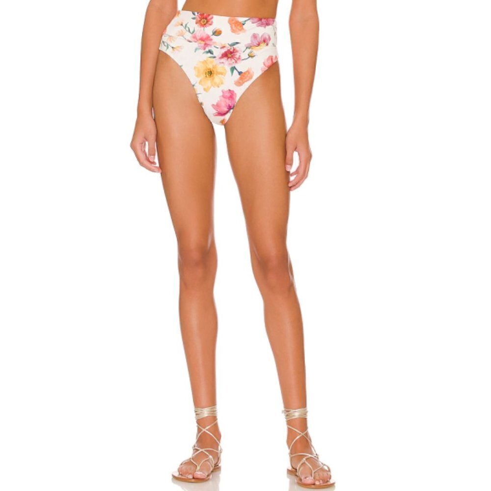 ONIA "Stacey" Liberty Poppy Garden Bikini Bottom, Lemon Multi